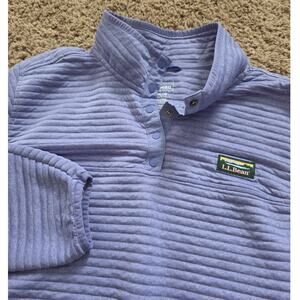 L.L. Bean airlight knit pullover quilted quarter snap purple womens 3X plus
